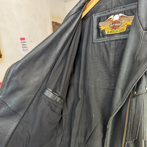 Harley Davidson Leather Jacket with Fringe - Picture 2 of 8